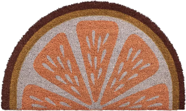 Beliani DAVAO - Deurmat - Oranje - 45 x 75 cm - Kokosvezel/PVC