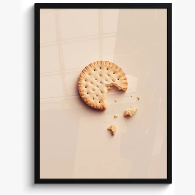 FrameYourWall Fotolijst inclusief poster - Posterlijst 50x70 cm - Posters - Koekje - Kruimels - beige - Foto in lijst - Keuken decoratie muur - Wanddecoratie accessoires - Muurdecoratie - Schilderijen
