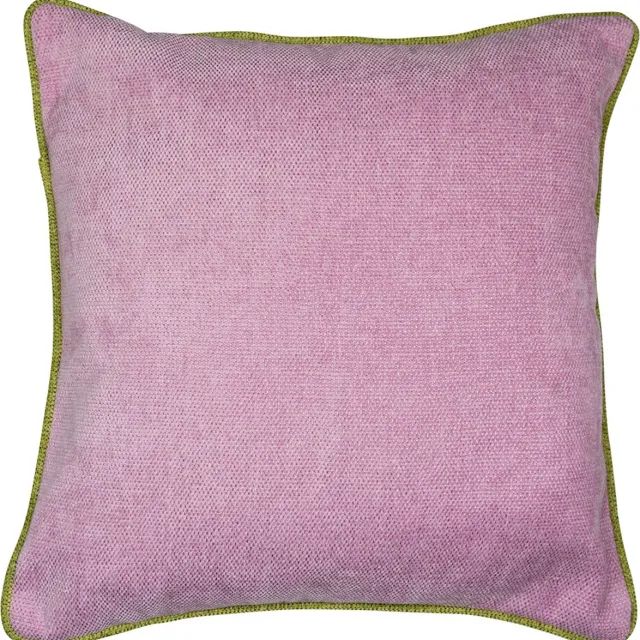 Mars & More Kussen met bies roze lime 45x45cm