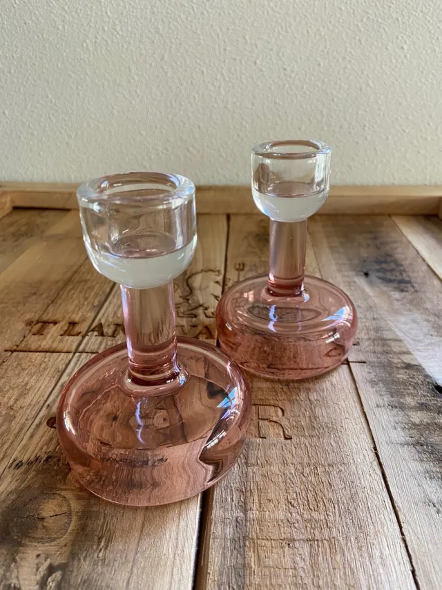 B & B Trend Company kanderlaar glas pink 10cm roze