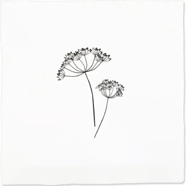 Jots Tegeltje met afbeelding Berenklauw van Jots - 13x13cm - decoratietegel - cadeau- woonaccessoires zwartwit