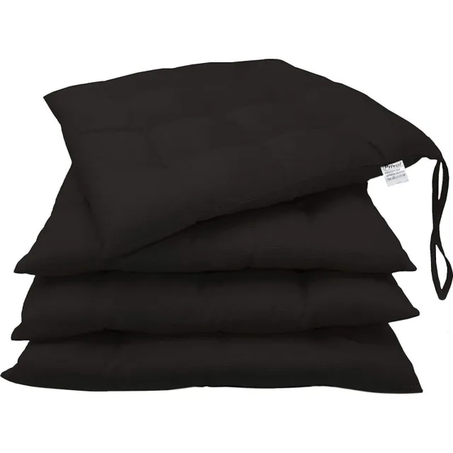 Prival Stoelkussen - Zitkussen - Zwart - Eetkamer - Stoelkussens - Binnen - Stoelkussen 40x40 - 4 Stuks Grijs