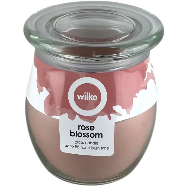 Candles by Spaas Wilko Geurkaars - Afsluitbaar Glas - Lange Brandduur 55u - Rose Blossom - Roze - By Spaas