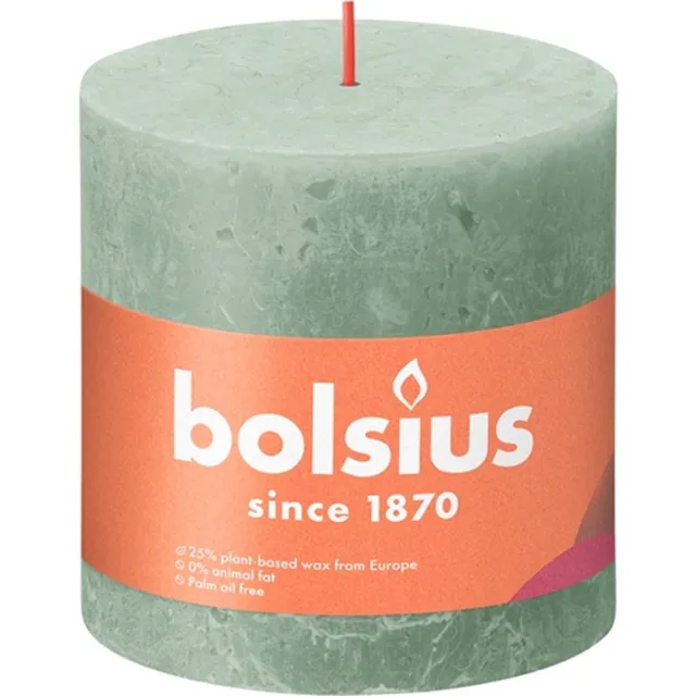 Bolsius 3 stuks Bolsius jade groen rustiek stompkaarsen 100/100 (62 uur) Eco Shine Jade Green