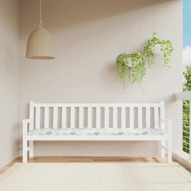 vidaXL Tuinbankkussen bladpatroon 200x50x7 cm stof Groen