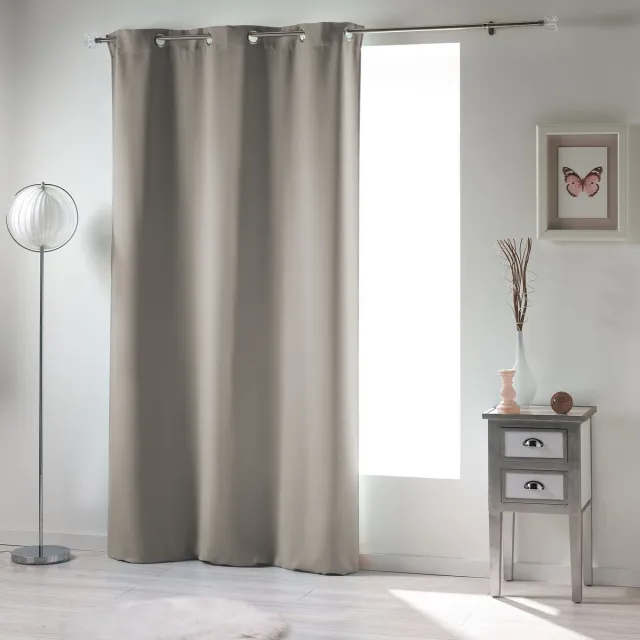 Wicotex Gordijnen-Kant en klaar- met ringen occult verduisterend 140x240cm uni polyester pearl grijs