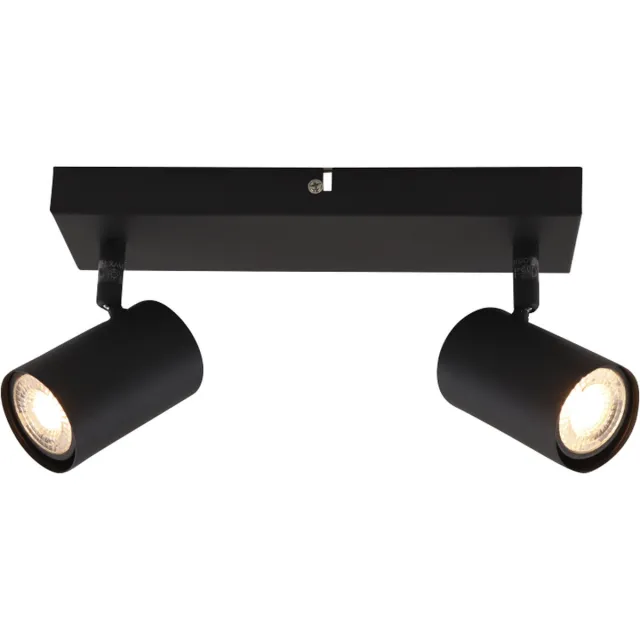 Olucia ELENA - Plafondlamp - Zwart - 2L - Vorm: Rechthoek