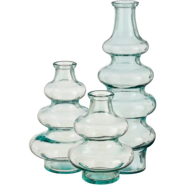 Mica Decorations Bloemenvaas Sira - 3x - transparant glas - 3 maten - vaas - sierlijk model