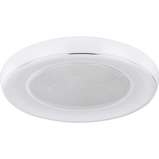 Globo Lighting LED plafondlamp dimbaar met afstandsbediening Plafondlamp LED woonkamer kristal, kleurtemperatuur instelbaar met nachtlampje, 1x 30W 1950lm 3000-6000K, DxH 66x9 cm Wit