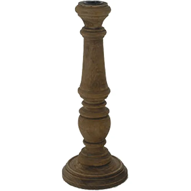 by Mooss Kandelaar - Hout - Bruin - 30cm - Landelijk - Stoer - Sober - Accessoires - Decoratie - Hip - Trendy - Decoratief - Gezellig Vergrijsd Bruin