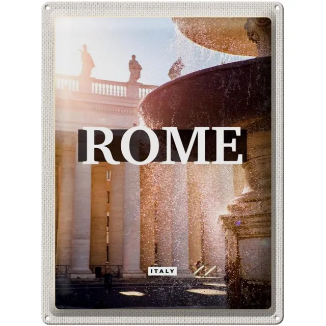 Femer Blechschild Reise 30x40cm Rom Italien Brunnen Mittelalter