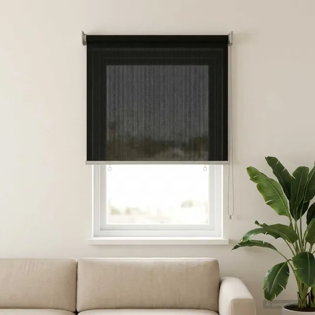 vidaXL Buitenrolgordijn 90% UV-blok Zwart 80 x 140 cm HDPE