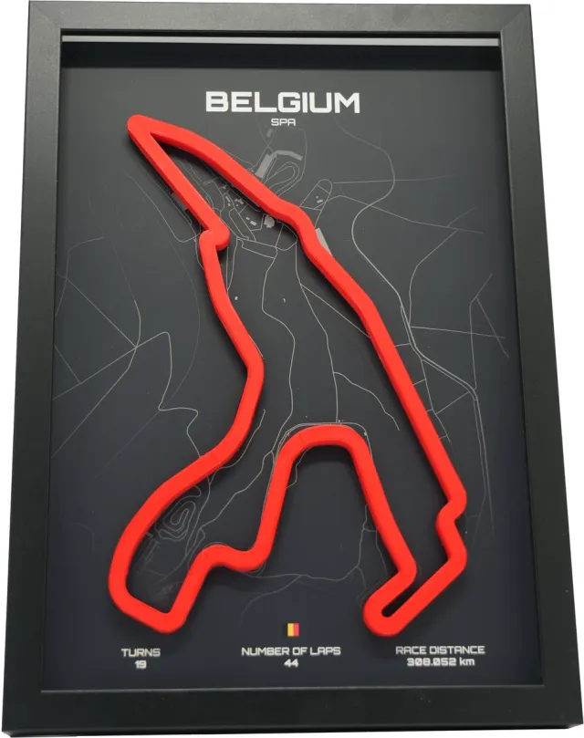 Circuitlayers F1 Circuit Spa België 3D circuit schilderij Zwart