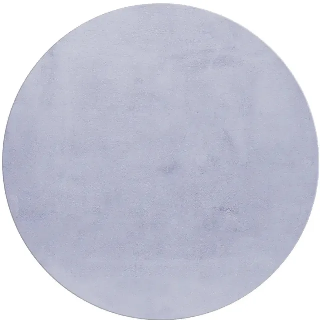 Dutch XXL Rond Wasbaar Vloerkleed | Tapijt | Pouffy | Uni | Zilver | 160x160 cm