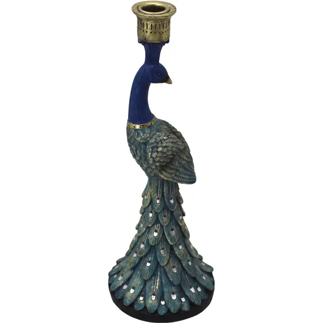 Clayre & Eef Kandelaar Blauw Kunststof