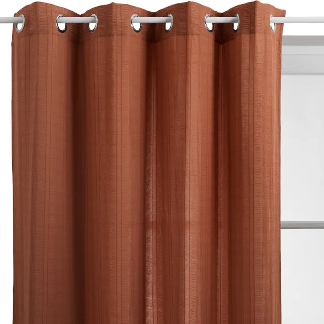 Atmosphera Noa Polyester Gordijn 140x240cm - Kant en klaar met ringen - Terracotta