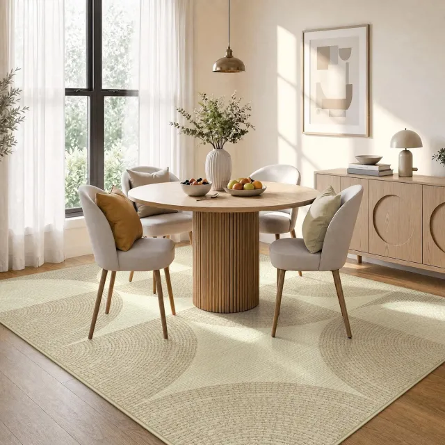 Little Trees LITTLE TREE Geometrisch Tapijt - 160 x 230 cm - Machinewasbaar - Anti‑slip - Modern Minimalistisch - Beige - voor Woonkamer Slaapkamer Eetkamer Kantoor