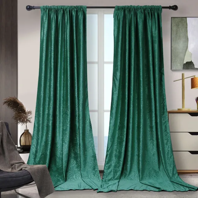 Qelus Fluweel Gordijnen - Verduisterende Gordijnen - Kant en Klaar Gordijn - Moderne Fluweel Gordijnen in Prachtige Kleuren - Geschikt Voor Woonkamer en Slaapkamer - Perfecte Verduistering - B 132 x H 260cm - Groen