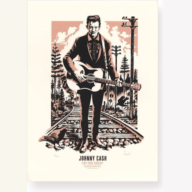 Erik Kriek Zeefdruk Johnny Cash door Erik Kriek Fullcolor