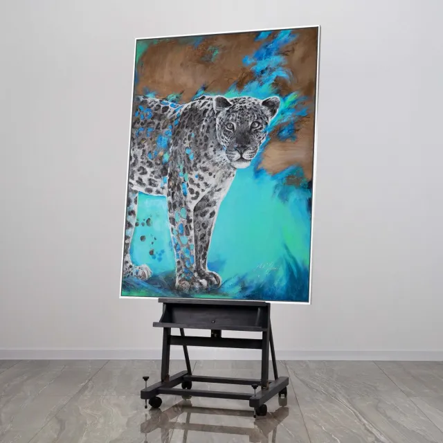 YS Canvas schilderij 140x100 cm handgeschilderd vaardigheid en kracht abstract – YS-Art Gallery – Energieke wanddecoratie voor woonkamer – Modern schilderij voor hal en kantoor White