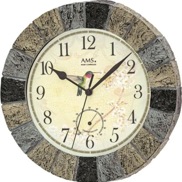 AMS Wandklok radiogestuurd AMS - 5979 grijs