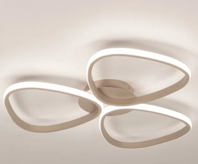 Lumidora Plafondlamp 75631 - Plafonniere - STELLA - 3 Lichts - Ingebouwd LED - 30.0 Watt - 3000 Lumen - 2700 Kelvin - Taupe - Metaal - Met dimmer