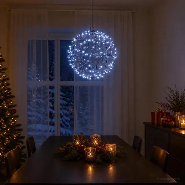 vidaXL Kerst Finial Licht 200 LED's Koel wit Diameter 20 x 22 cm