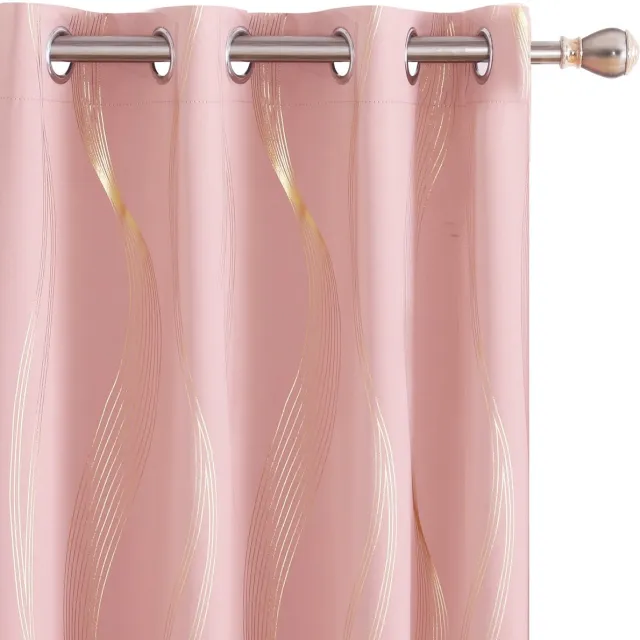 Ibenzoa Moderne Verduisteringsgordijnen Set van 2 met Thermische Isolatie en Ringen Roze