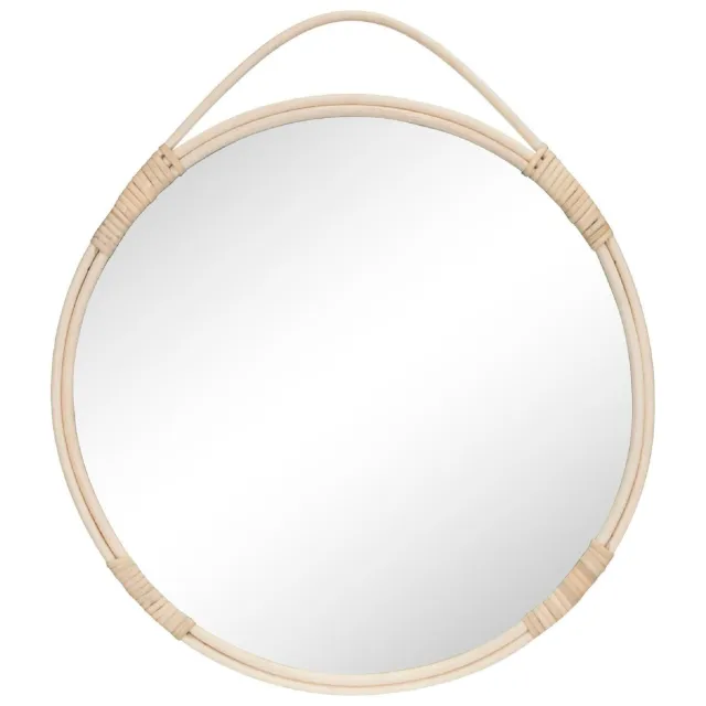 Nest of Nora Wandspiegel rond 50 cm - Rotan - Natural Transparant