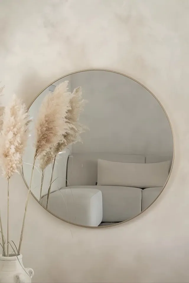 Nordic Style® Ronde spiegel 100x100cm - Greige - Scandinavische Spiegels - Cirkel - Wandspiegel - Badkamerspiegel - Gangspiegel - Wand - Gang - Badkamer