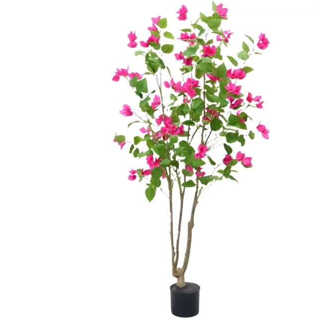 Happiq Kunstmatige Bougainvillea Boom - Voor thuiskantoor en interieurdecoratie - Bloeiend en ingemaakt - 150 cm / In pot - 150cm Groen