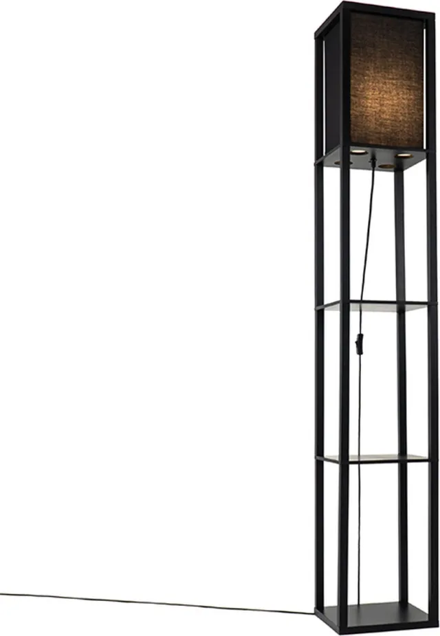 QAZQA stojan - Moderne Dimbare LED Smart Vloerlamp | Staande Lamp incl. wifi met Dimmer - 1 lichts - H 159 cm - Zwart - Woonkamer | Slaapkamer | Keuken Zwart Smart LED