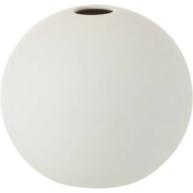 J-Line vaas Bol - keramiek - mat wit - small - 2 stuks - Ø 12 cm