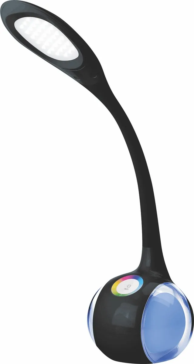 PLATINET PDL20BK LED Bureaulamp 7W met RGB nachtlamp functie zwart