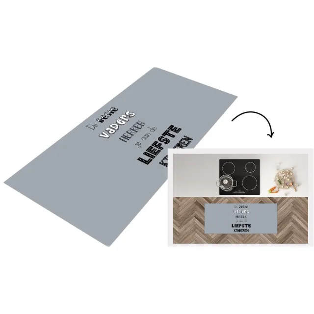 KitchenYeah Keukenloper - Loper keuken - Vaderdag geschenk - Vader - Spreuken - De beste vaders - Quote - 120x50 cm - Keukenloper vinyl Multicolor