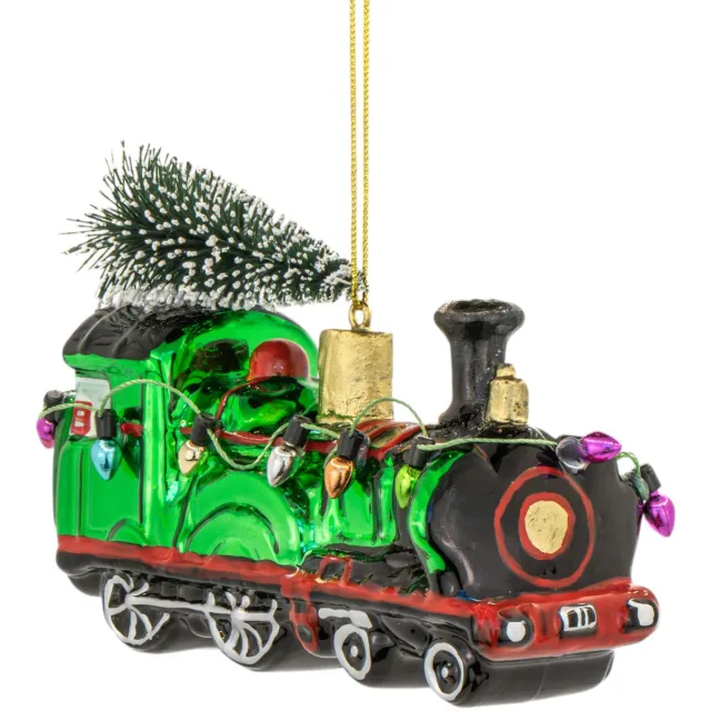 Sass & Belle Kerst locomotief kerstbal - Sass & Belle groen