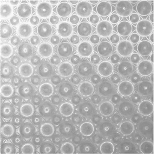 WDMT Zelfklevende Raamfolie - Modern Cirkelpatroon - Privacyfolie - 100 x 45 cm - Herbruikbaar en Eenvoudig te Installeren - Zilver