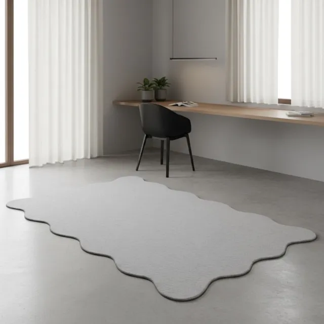 TapisTrend Harig tapijt Grijs 160x220 cm Effen vloerkleed met golvend patroon en een zachte pool van 19 mm, geschikt voor de woonkamer, slaapkamer en ontspanningsruimte