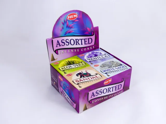HEM Wierook Kegels / Cones - Assortiment / Assorted - Voordeelbox (12 Pakjes / 120 Kegels)