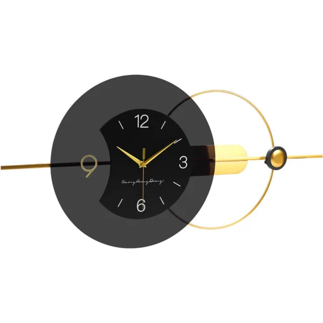 SensaHome Wandklok Dublin - Luxe Klok - Exclusief Design - Grote Wandklok - Ø40cm - Zwart/Goud