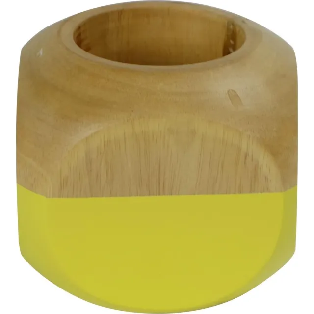Fine Asianliving Japandi Kaarshouder Mangohout Handgemaakt Geel D11xH11cm