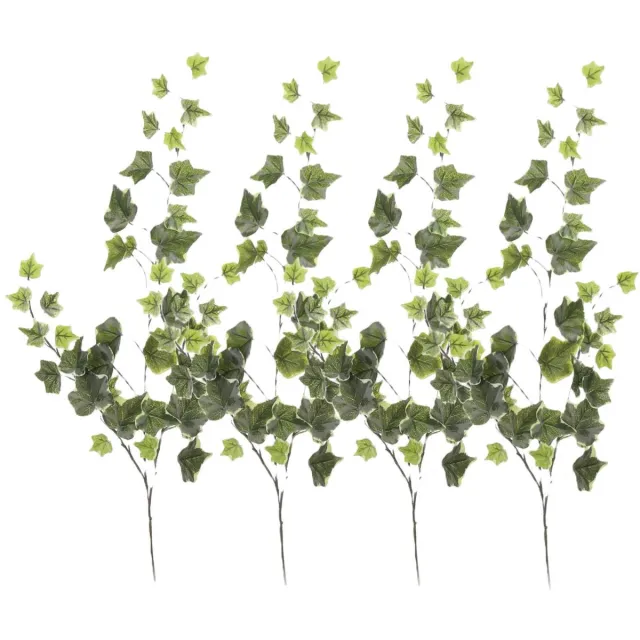 Mica Decorations Kunstplant takken Hedera - 4x - H63 cm - lichtgroen - kunststof - bladgroen - siertakken - klimop
