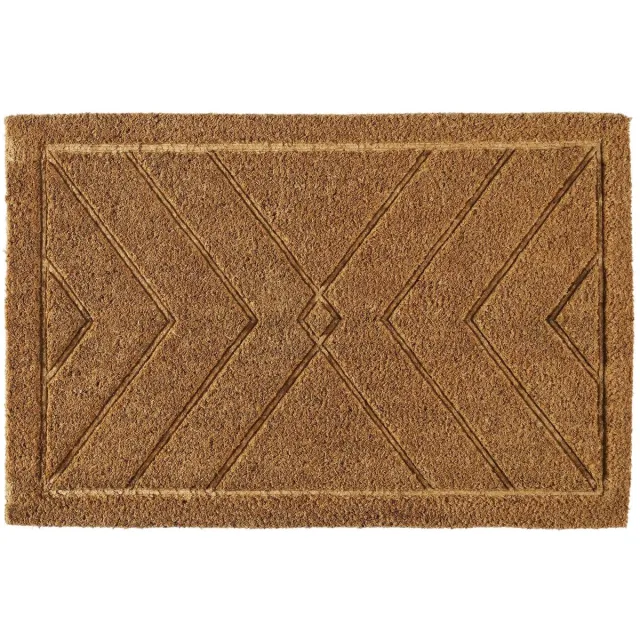 HOME DECO FACTORY Deurmat Lineair - rechthoek - 40 x 60 cm - borstelmat - kokosvezel Camel bruin