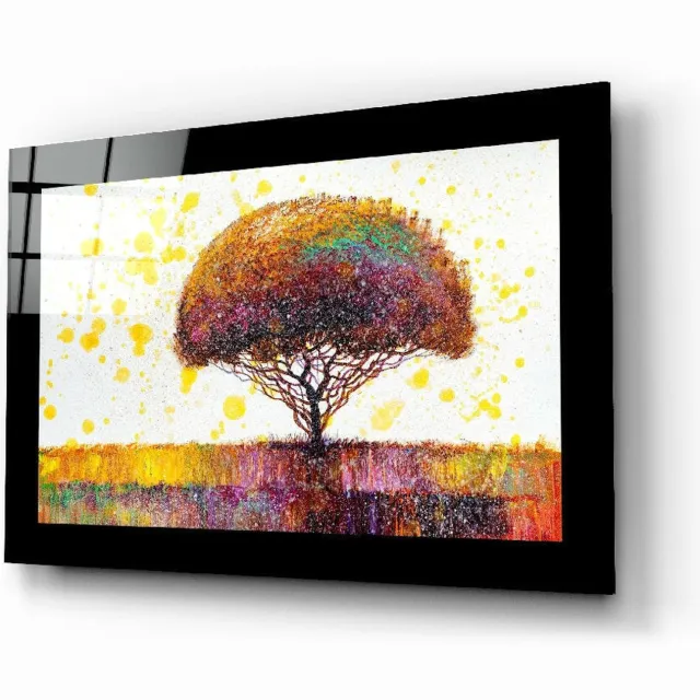 Insigne Art Glasschilderij – Kleurrijke Droomboom – Moderne Kunst aan de Muur Meerkleurig