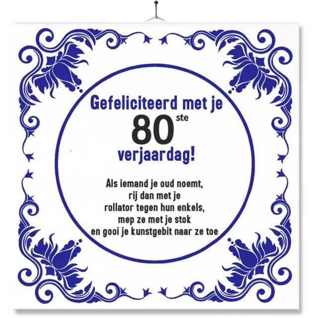 MC Living Tegel Met Opdruk | Grappig | Humor | Verjaardag kado | Gefeliciteerd met je 80ste verjaardag Multi-Color