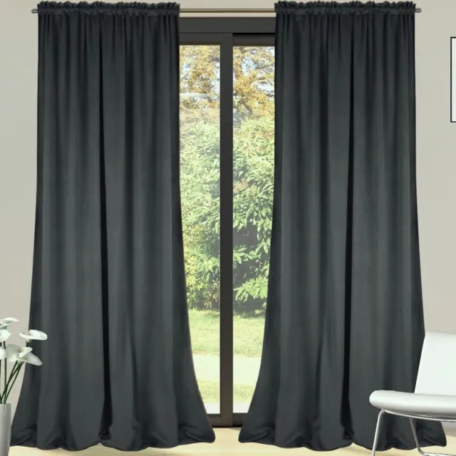 Glow Thuis Verduisterend Fluwelen Gordijn 140x250 cm – Grijs – 70% Lichtdicht – Kant en Klaar – Plooiband – 1 Stuk