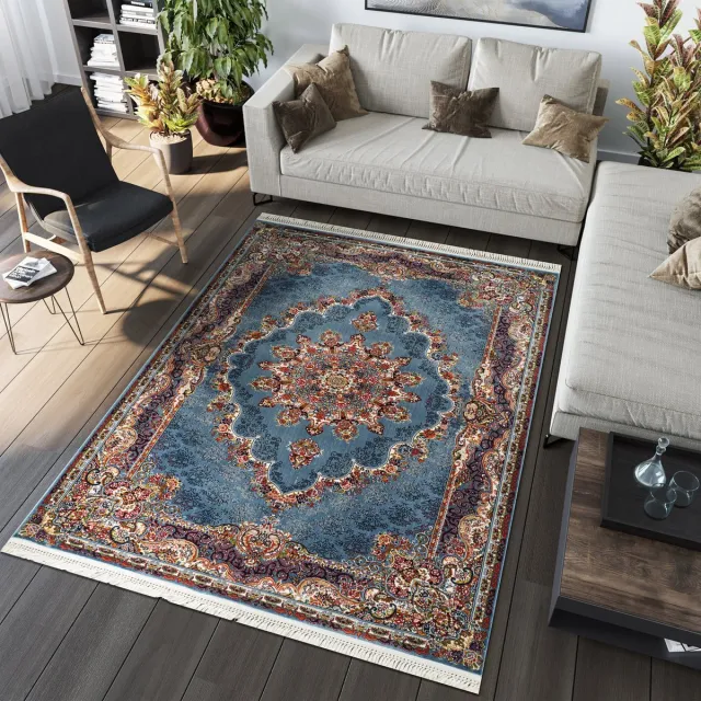 Muratap Isfahan Oosters Vloerkleed Klassiek Vintage Tapijt Blauw- 160x230 CM