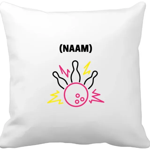 Akyol bowlen met eigen naam Kussen hoes - Bowlen - bowler - sport - 40 bij 40 cm Multicolor