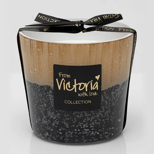 Victoria with Loveby Philline.be Victoria with Love kaars- Lava zwart/beige - geurkaars zwart / beige