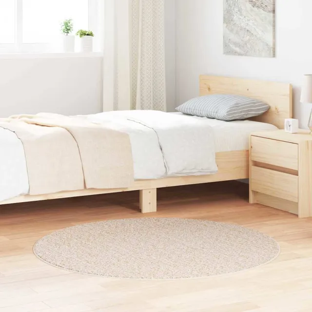 vidaXL Antislip Shaggy Tapijt Crèmekleurig 120 x 120 cm PP, foto 2